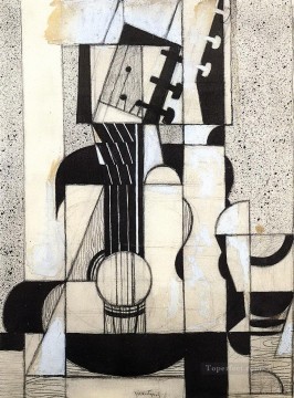 フアン・グリス Painting - ギターのある静物 1913年 フアン・グリス